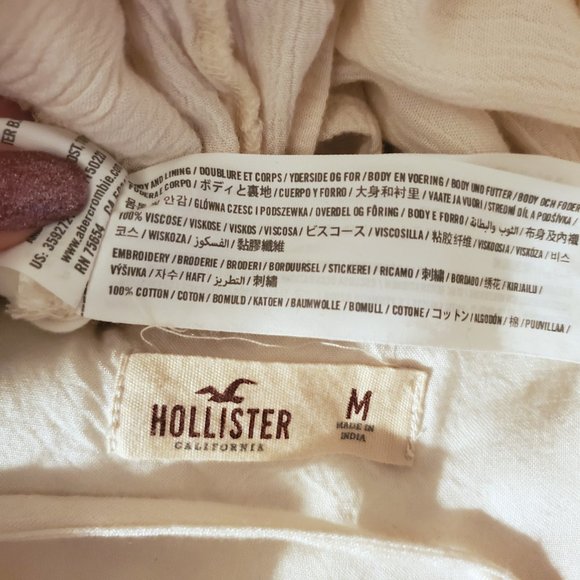 Ivory Hollister Spaghetti Strap Layered Dress - Picture 8 of 9